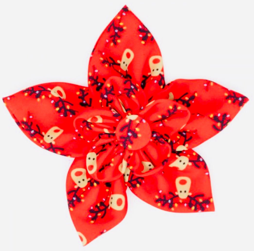 Flower - Red Snowflake - Gussied Up Pet Boutique