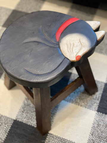 Foot Stool - Sleeping Cat - Gussied Up Pet Boutique