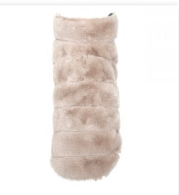 Fur Coat Beige (Reversible) - Gussied Up Pet Boutique
