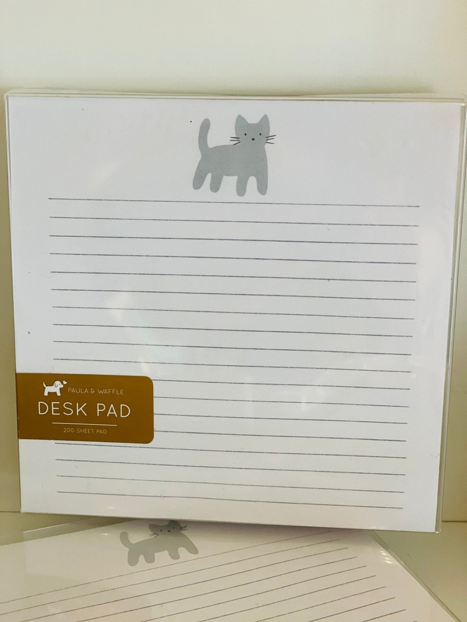 Gray Cat Desk Pad - Gussied Up Pet Boutique