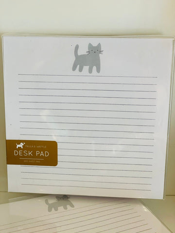 Gray Cat Desk Pad - Gussied Up Pet Boutique