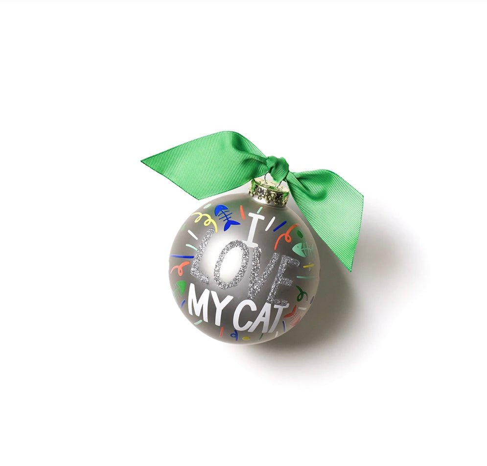Gray - I Love My Cat Ornament - Gussied Up Pet Boutique