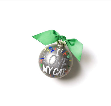 Gray - I Love My Cat Ornament - Gussied Up Pet Boutique