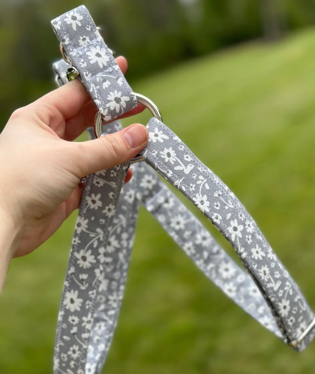 Harness - Gray Flower - Gussied Up Pet Boutique