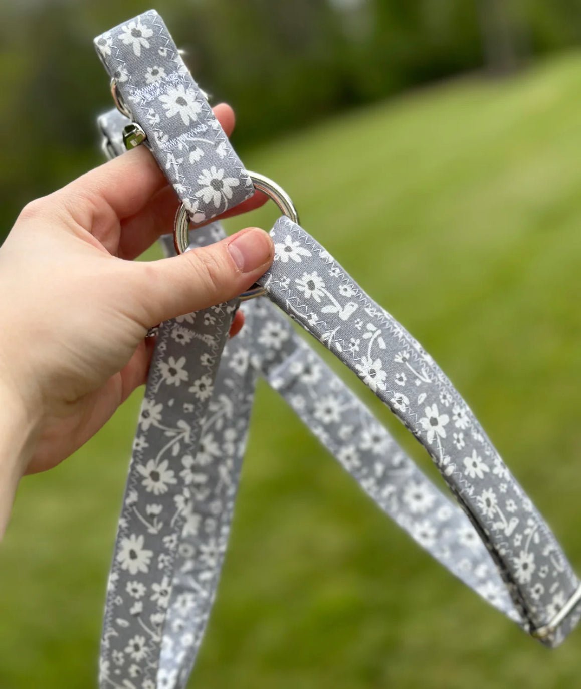 Harness - Gray Flower - Gussied Up Pet Boutique