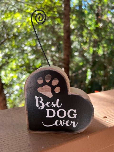 Heart Block Picture Holder - Best Dog - Gussied Up Pet Boutique