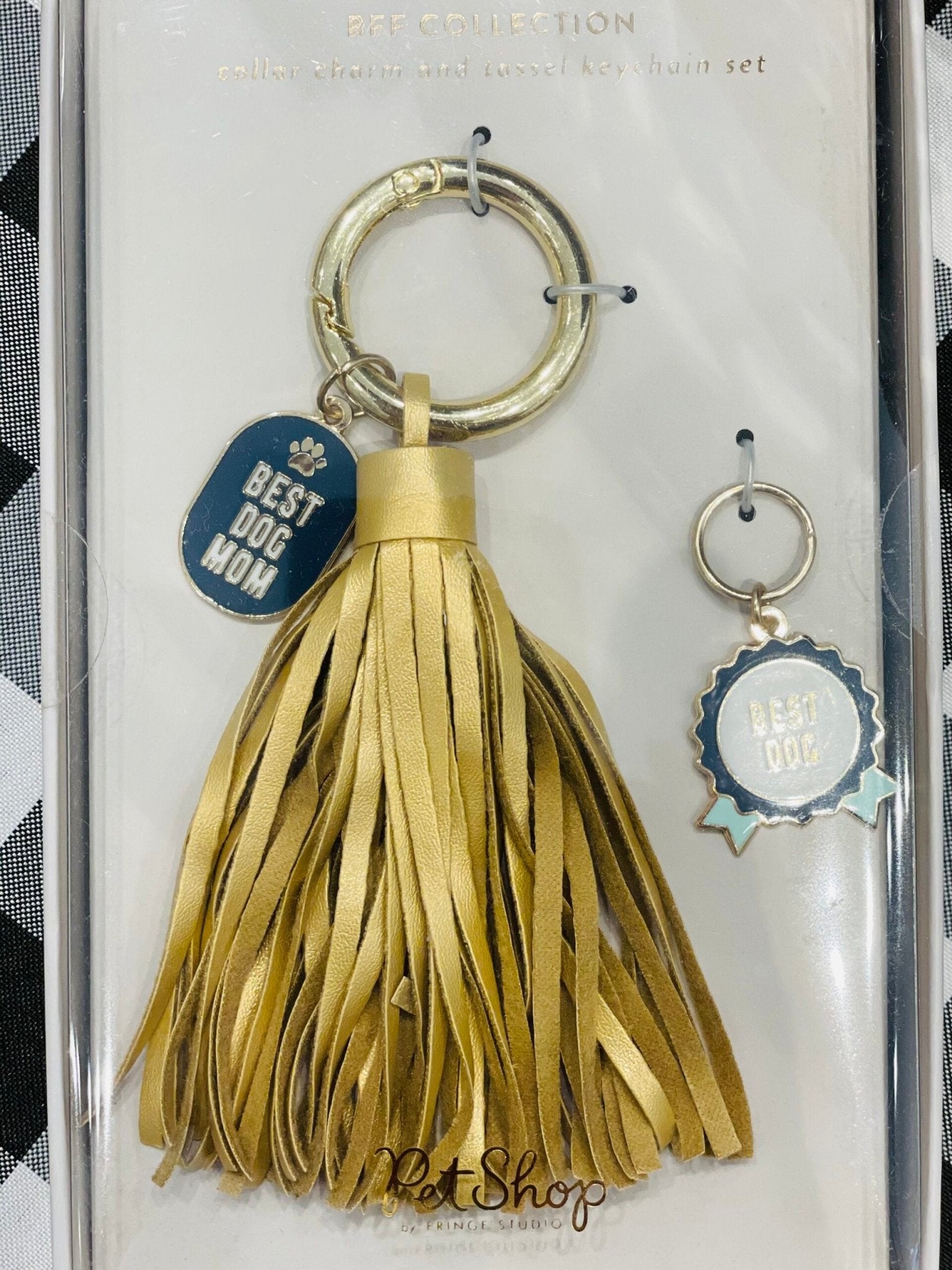 Keychain - Best Dog - Gold - Gussied Up Pet Boutique