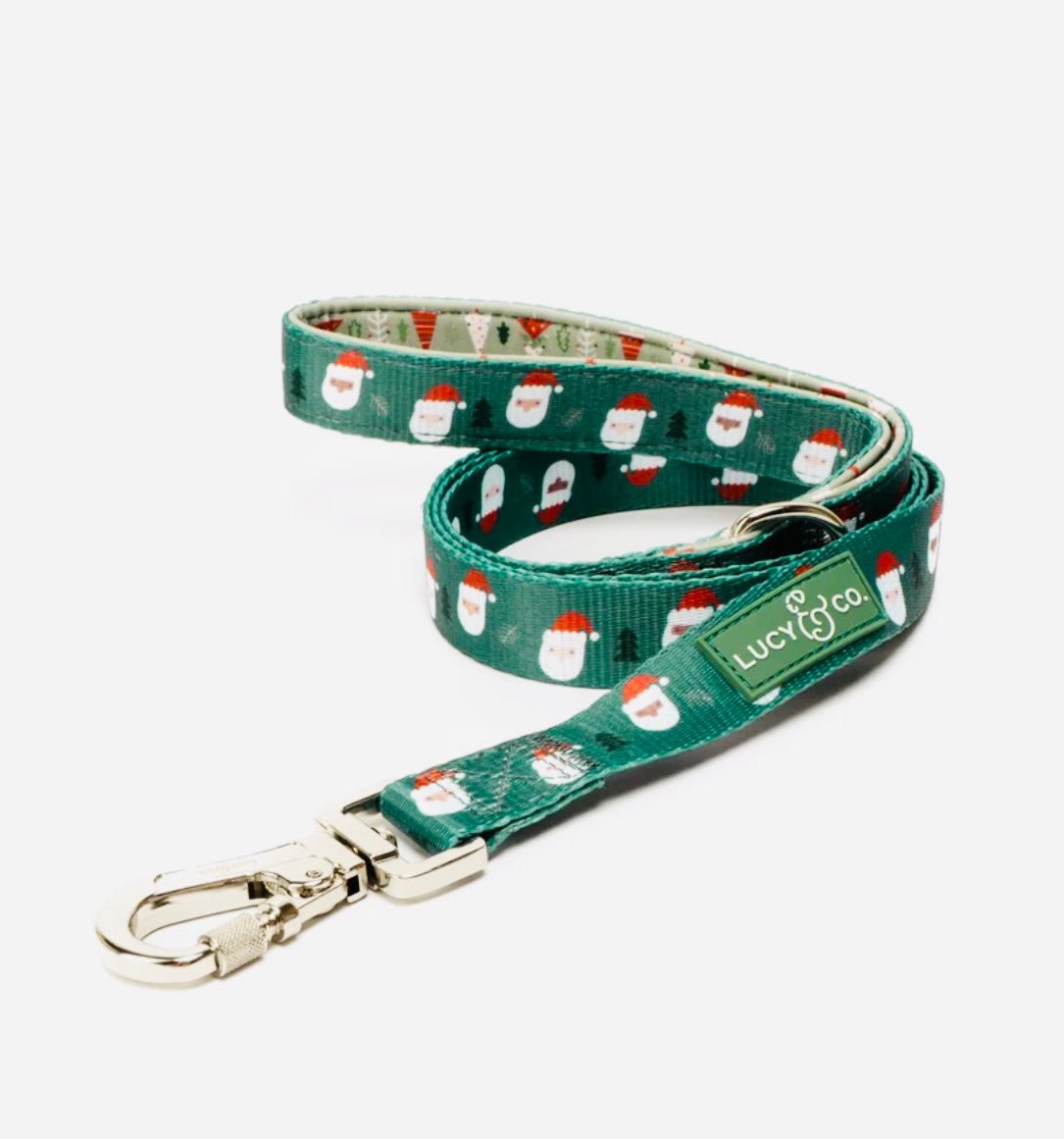 Leash - Green Santa - Gussied Up Pet Boutique