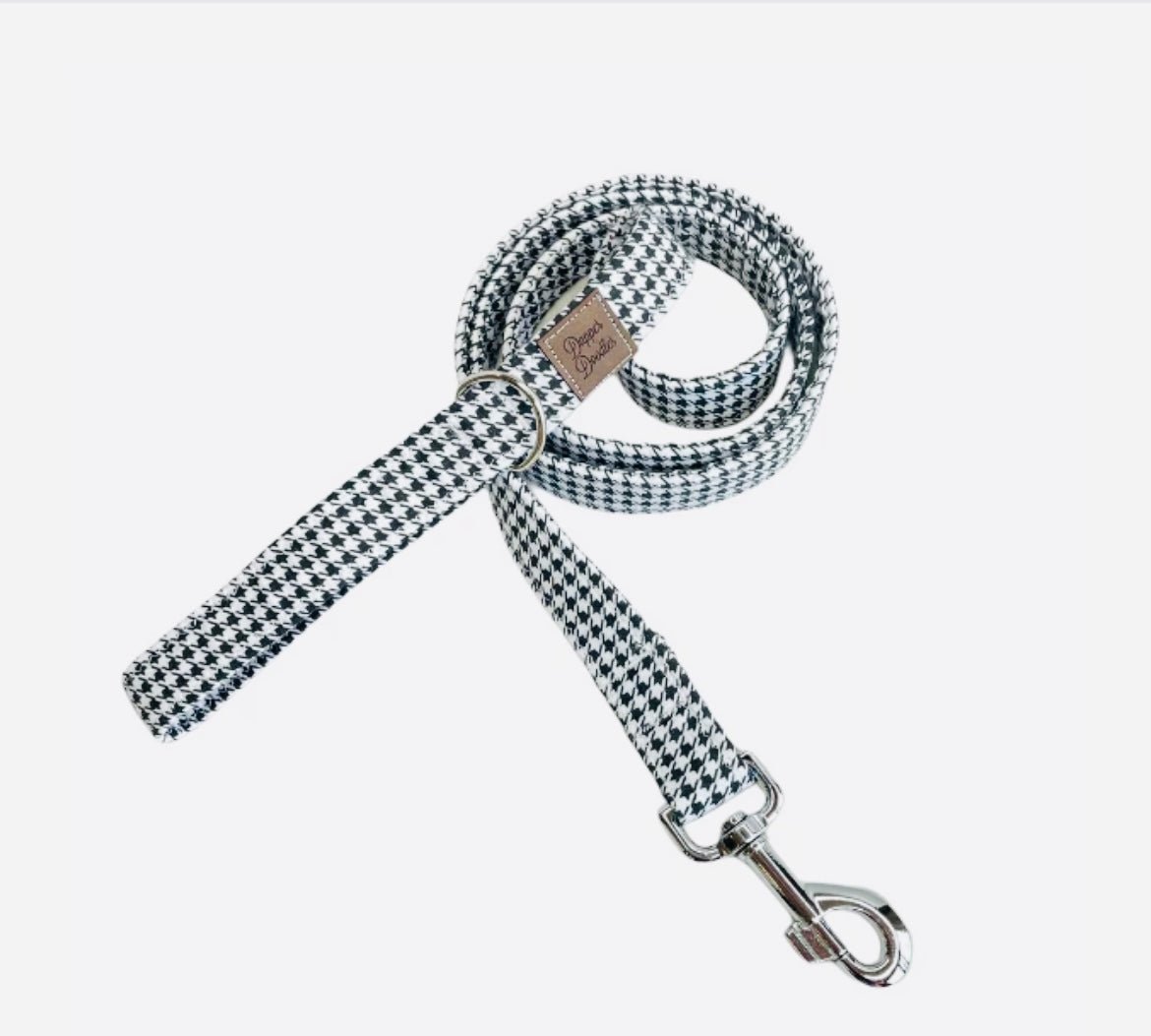 Leash - Houndstooth - Gussied Up Pet Boutique