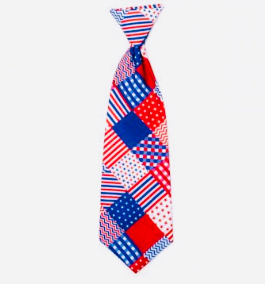 Neck Tie - Red White & Blue - Gussied Up Pet Boutique