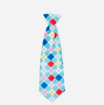 Neck Tie - Turquoise Plaid - Gussied Up Pet Boutique