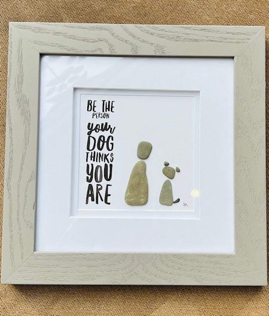 Handmade Stone Frame - Stone Dog