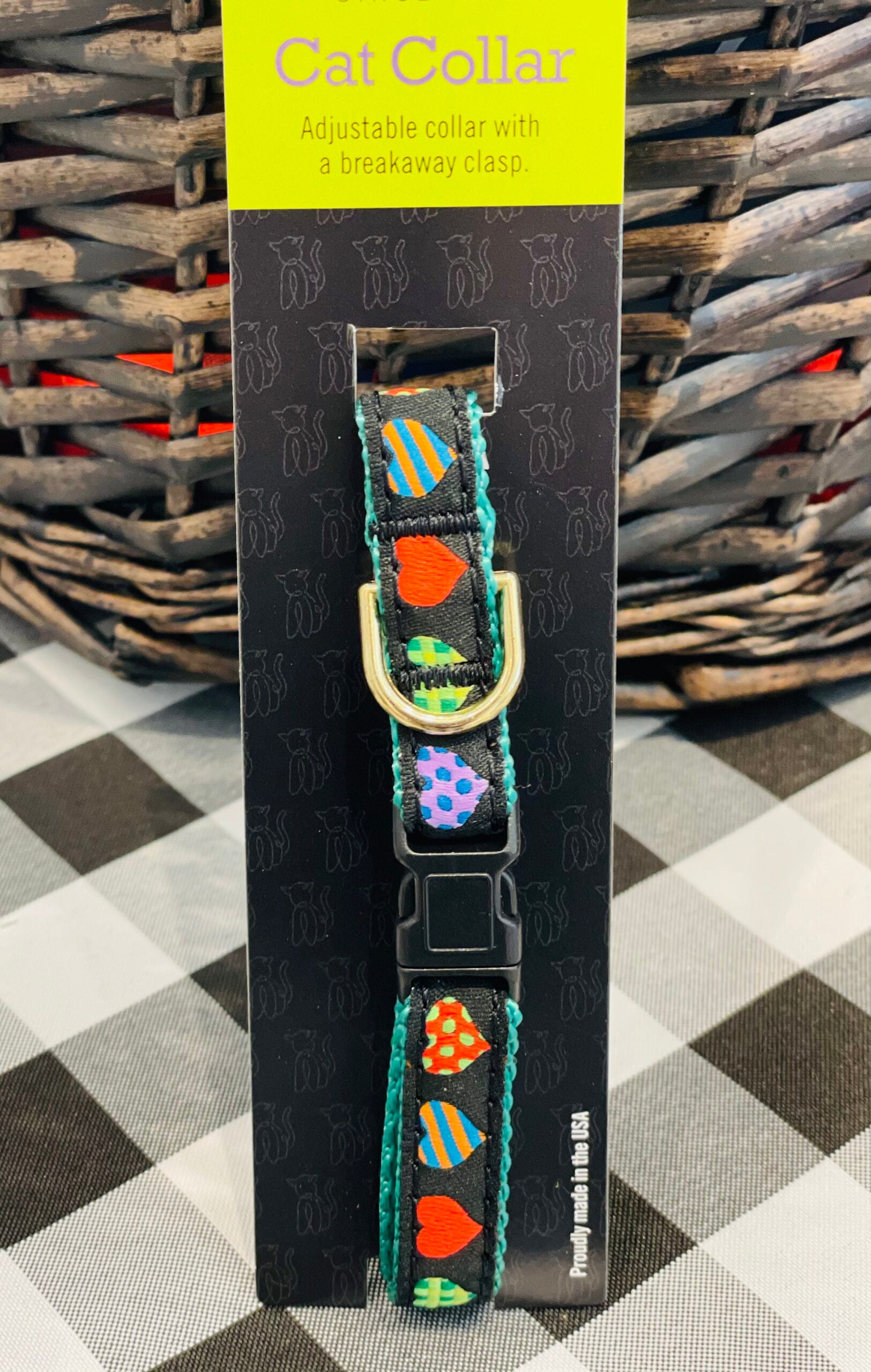 Cat Collar - Colorful Hearts