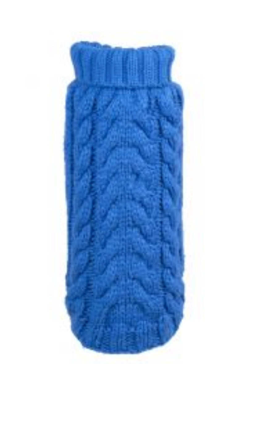 Sweater Hand Knit Blue (Large 18-28#)