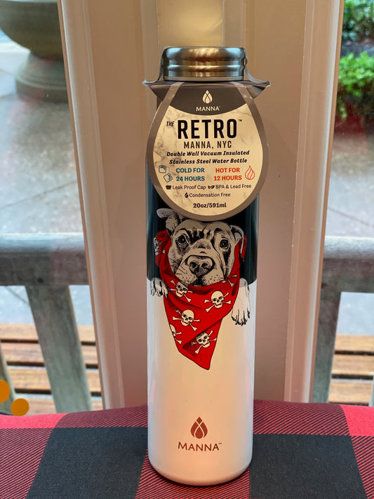 Water Bottle Manna 18oz - White/Bulldog
