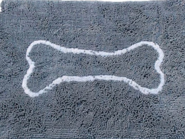 Soggy Dog Doormat - Gray with Light Gray Bone