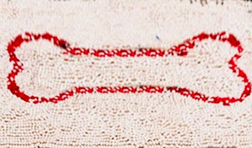 Soggy Dog Doormat - Beige with Red Bone