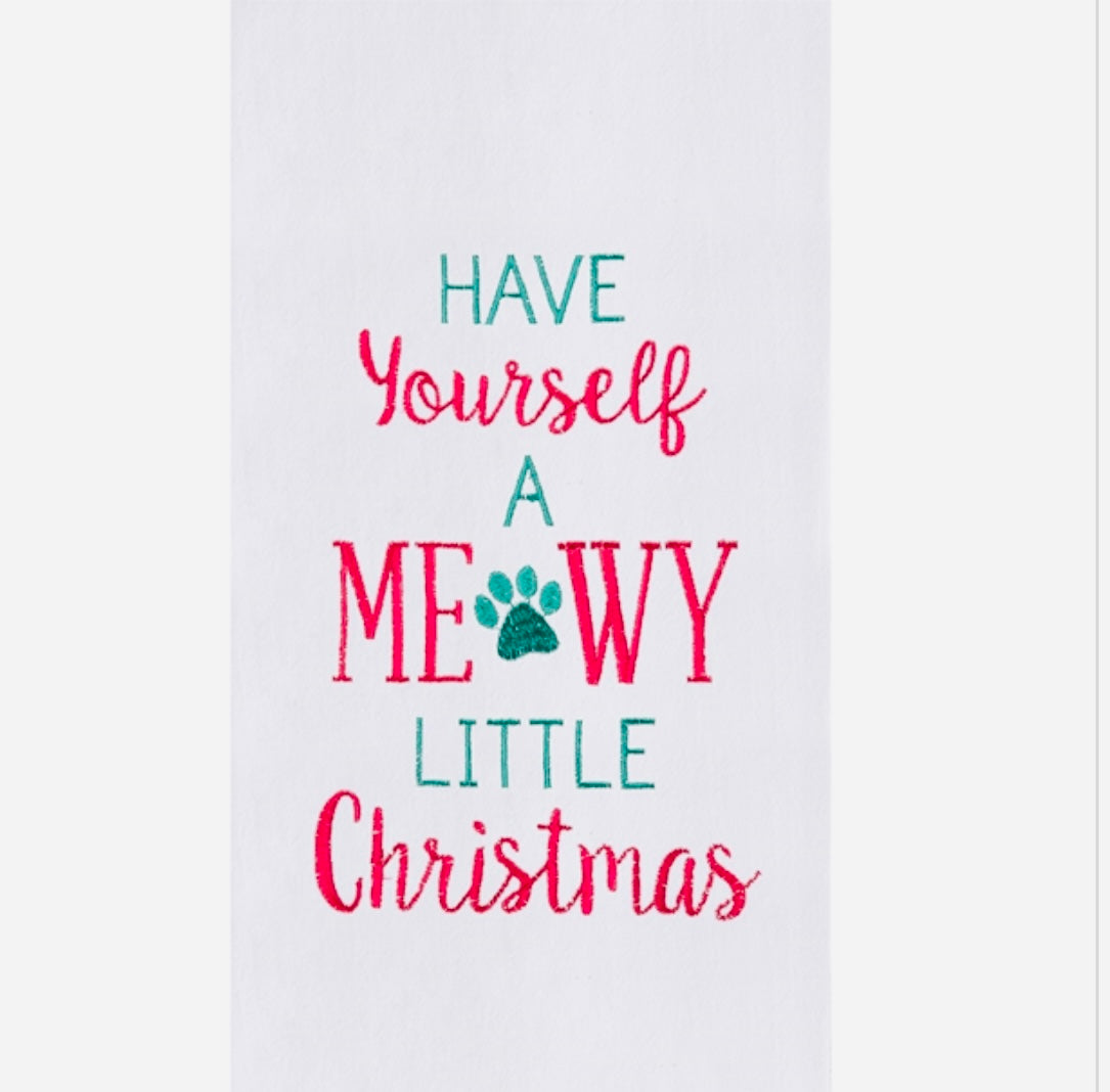 Dish Towel - Meowy Christmas