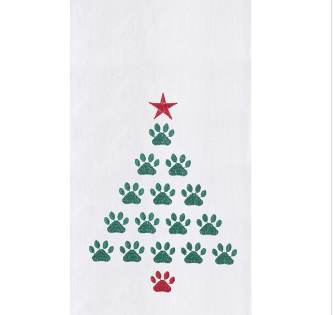 Dish Towel - Paw Print Tree
