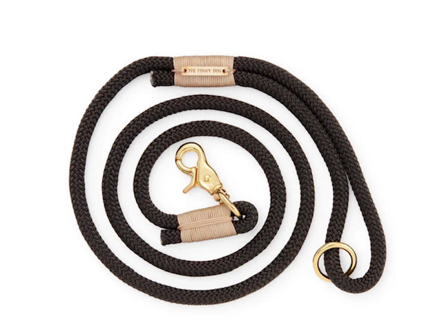 Rope Leash Black with Tan