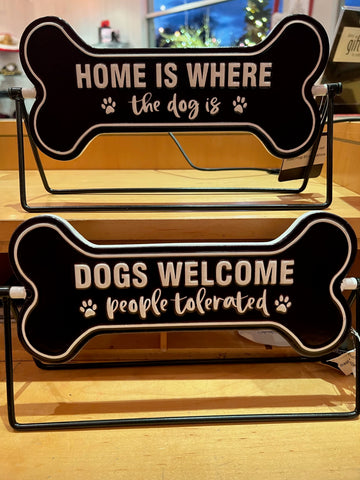 Flip Sign - Dog Bone (Black/White)