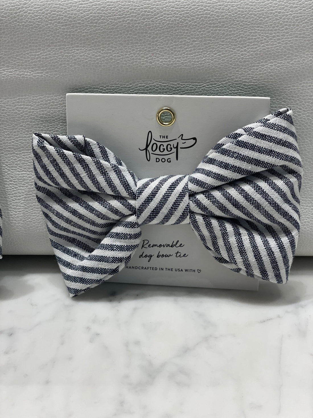 Bow Tie - Charcoal Stripe