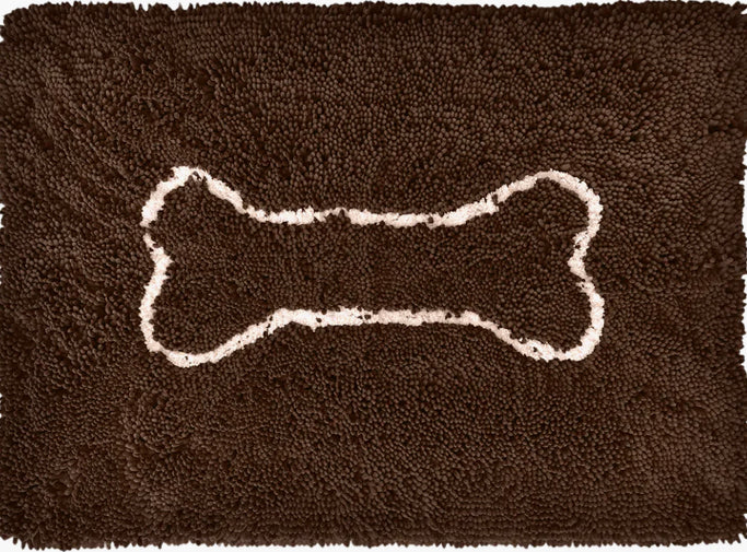 Soggy Dog Slopmat - Chocolate Brown with Tan Bone