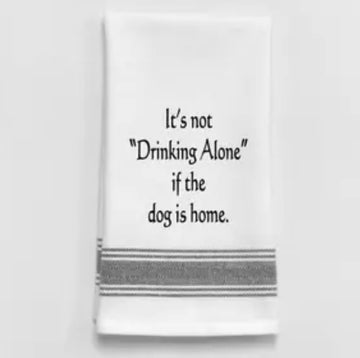 Dish Towel - Drinking with Dog