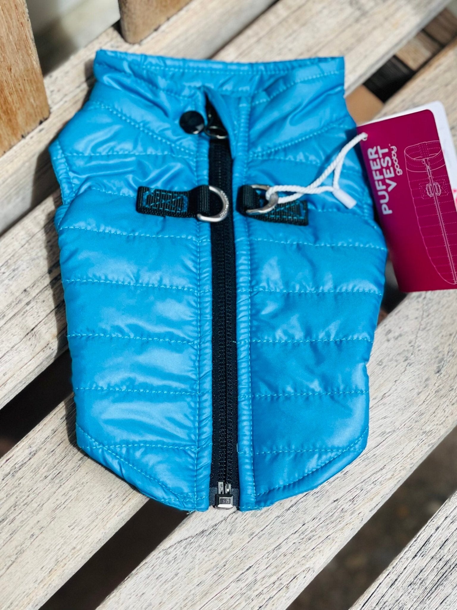 Puffer Vest - Blue - Gussied Up Pet Boutique