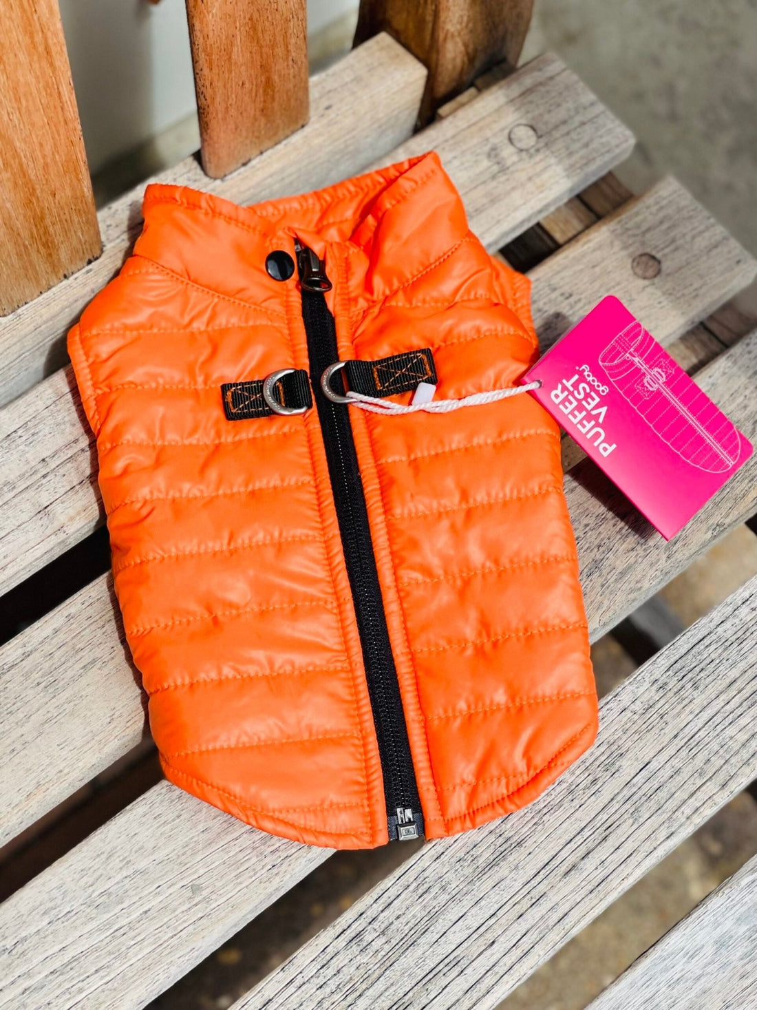 Puffer Vest - Orange - Gussied Up Pet Boutique
