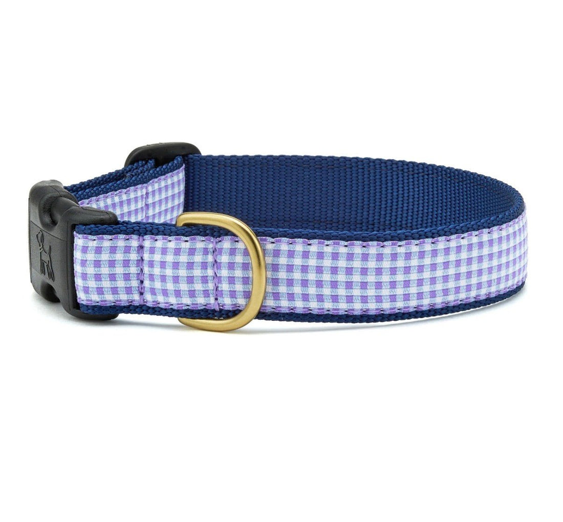 Purple Gingham Dog Collar Up Country Comfort and Style - Gussied Up Pet Boutique