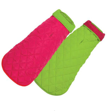 Quilted Jacket - Pink/Lime Reversible - Gussied Up Pet Boutique