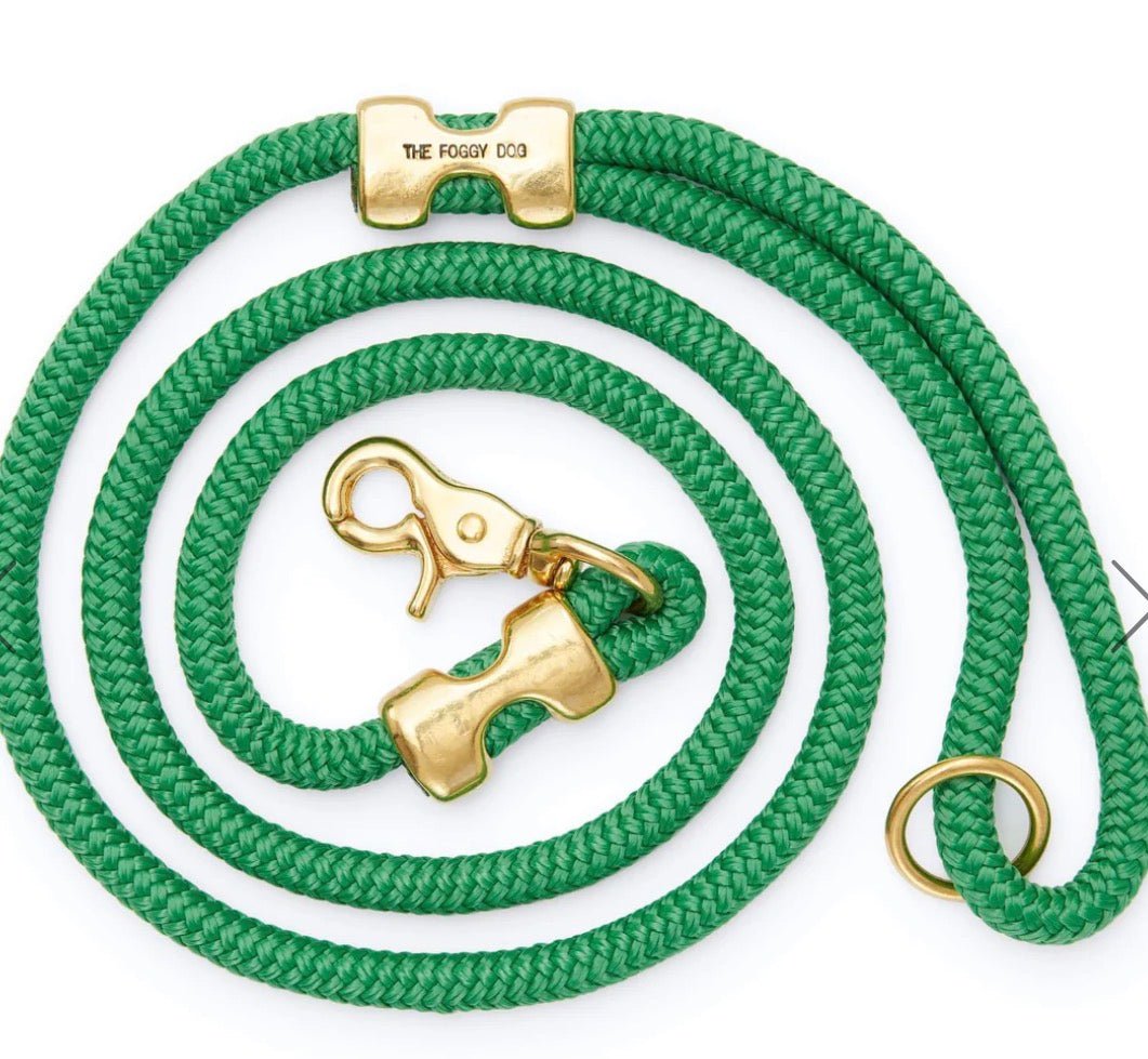 Rope Leash Green 5' - Gussied Up Pet Boutique