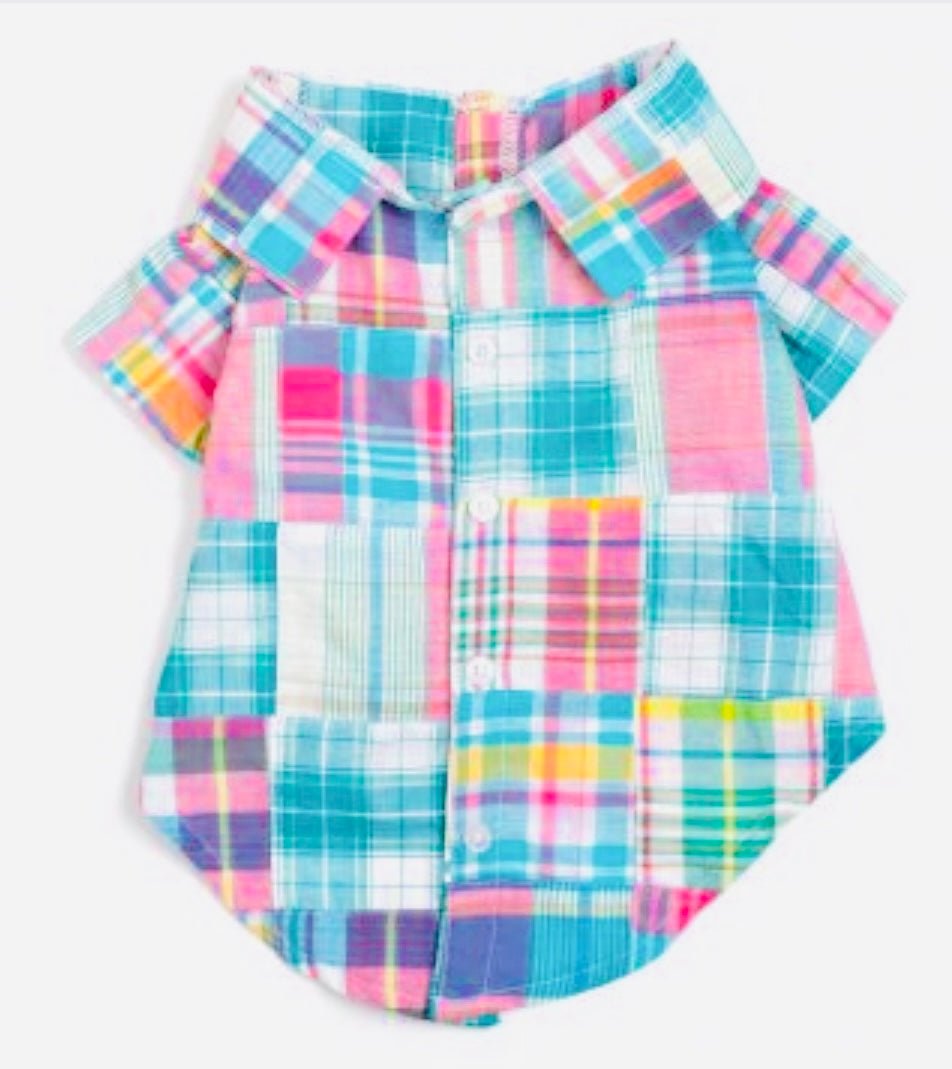Shirt Button Down - Plaid - Gussied Up Pet Boutique