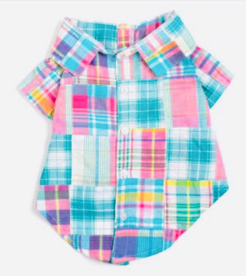 Shirt Button Down - Plaid - Gussied Up Pet Boutique