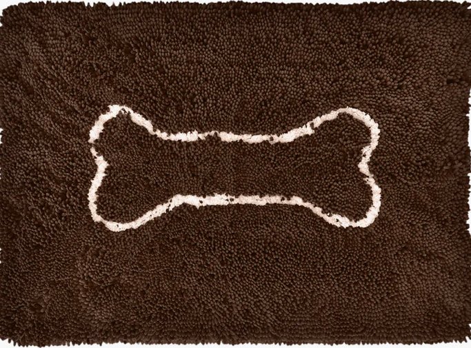 Soggy Dog Doormat - Chocolate with Tan Bone - Gussied Up Pet Boutique