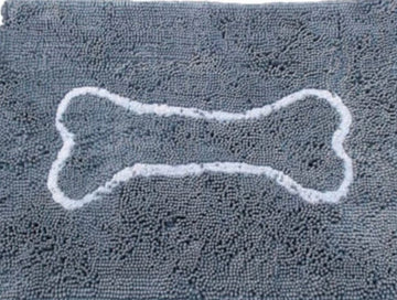 Soggy Dog Slopmat - Gray with Light Gray Bone - Gussied Up Pet Boutique