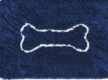 Soggy Dog Slopmat - Navy with Oatmeal Bone - Gussied Up Pet Boutique