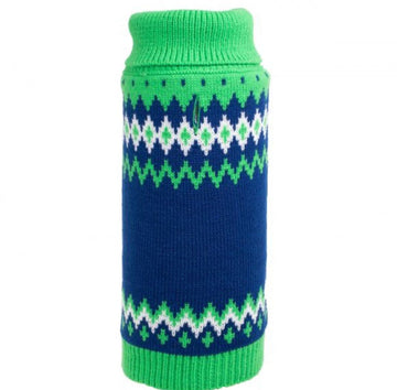 Sweater - Green Fairisle - Gussied Up Pet Boutique