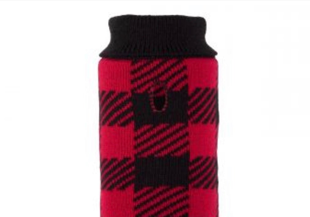 Sweater Red Buffalo Check - Gussied Up Pet Boutique