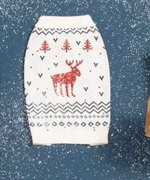 Sweater - Reindeer White Dog - Gussied Up Pet Boutique