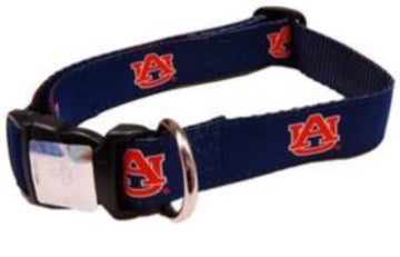 Team Collar - Auburn Navy Orange Logo - Gussied Up Pet Boutique
