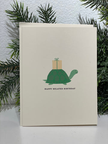 Turtle Belated Birthday Card - Gussied Up Pet Boutique