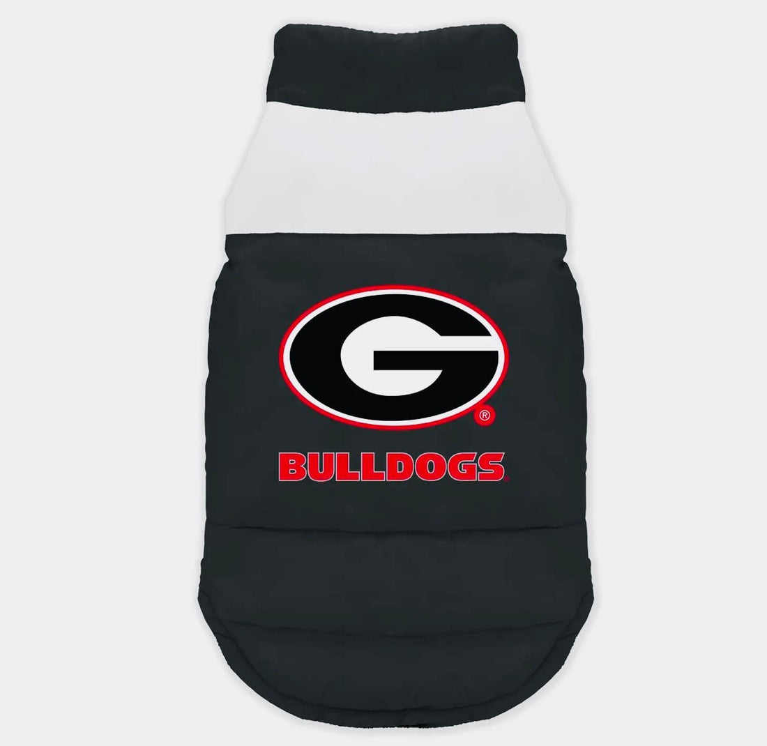 UGA Puffer Vest - Gussied Up Pet Boutique