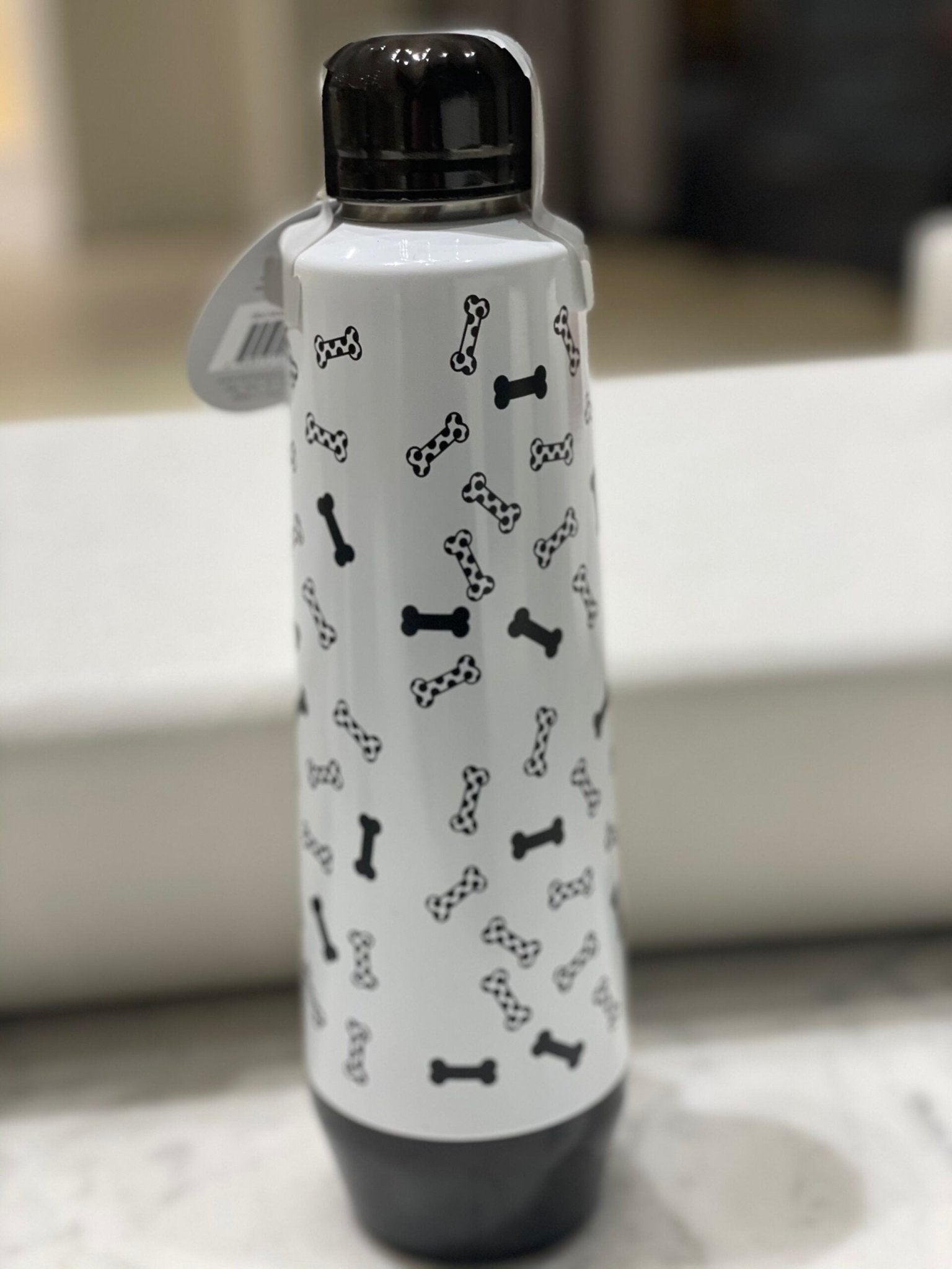 Water Bottle Manna 18oz - White/Black Bone - Gussied Up Pet Boutique
