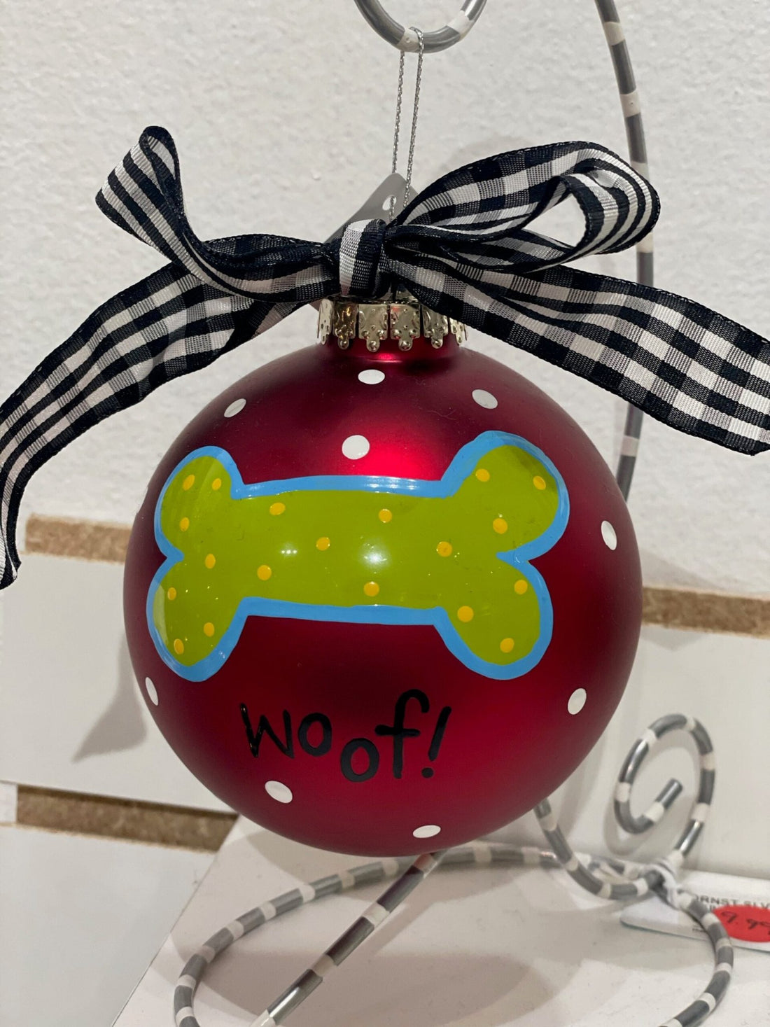 Woof Dog Bone Ornament - Gussied Up Pet Boutique