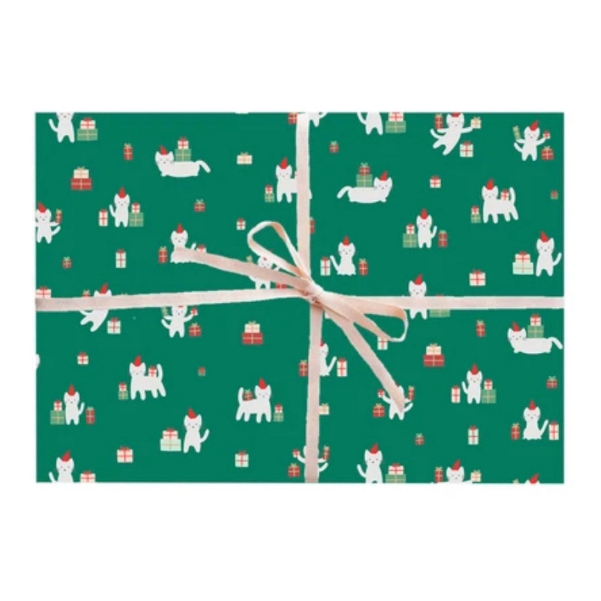 Wrapping Paper - Christmas Cat - Gussied Up Pet Boutique